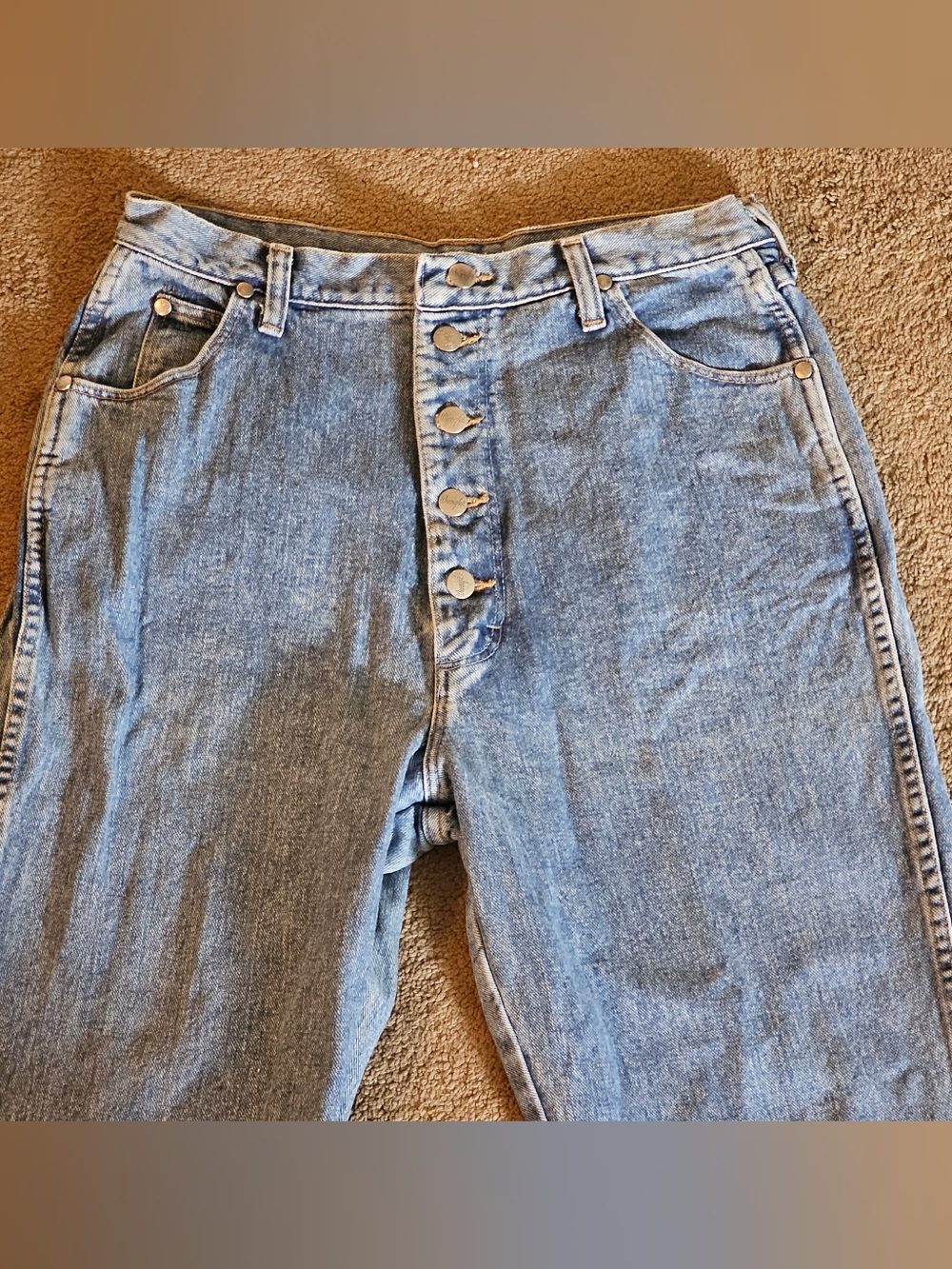 Vtg 90s Wrangler Jeans Womens 15/16x 34 High Waist Button Fly Made in USA Denim